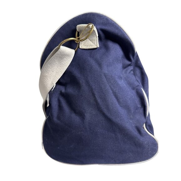 Ralph Lauren Vintage Navy Blue Canvas Duffel Bag White Straps/Embroidered Crest - Picture 5 of 10